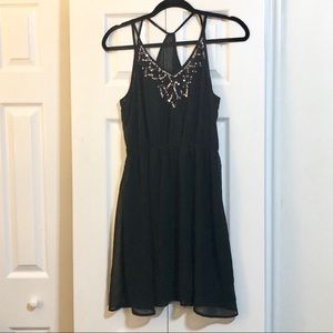 Cute black dress with silver sequins!